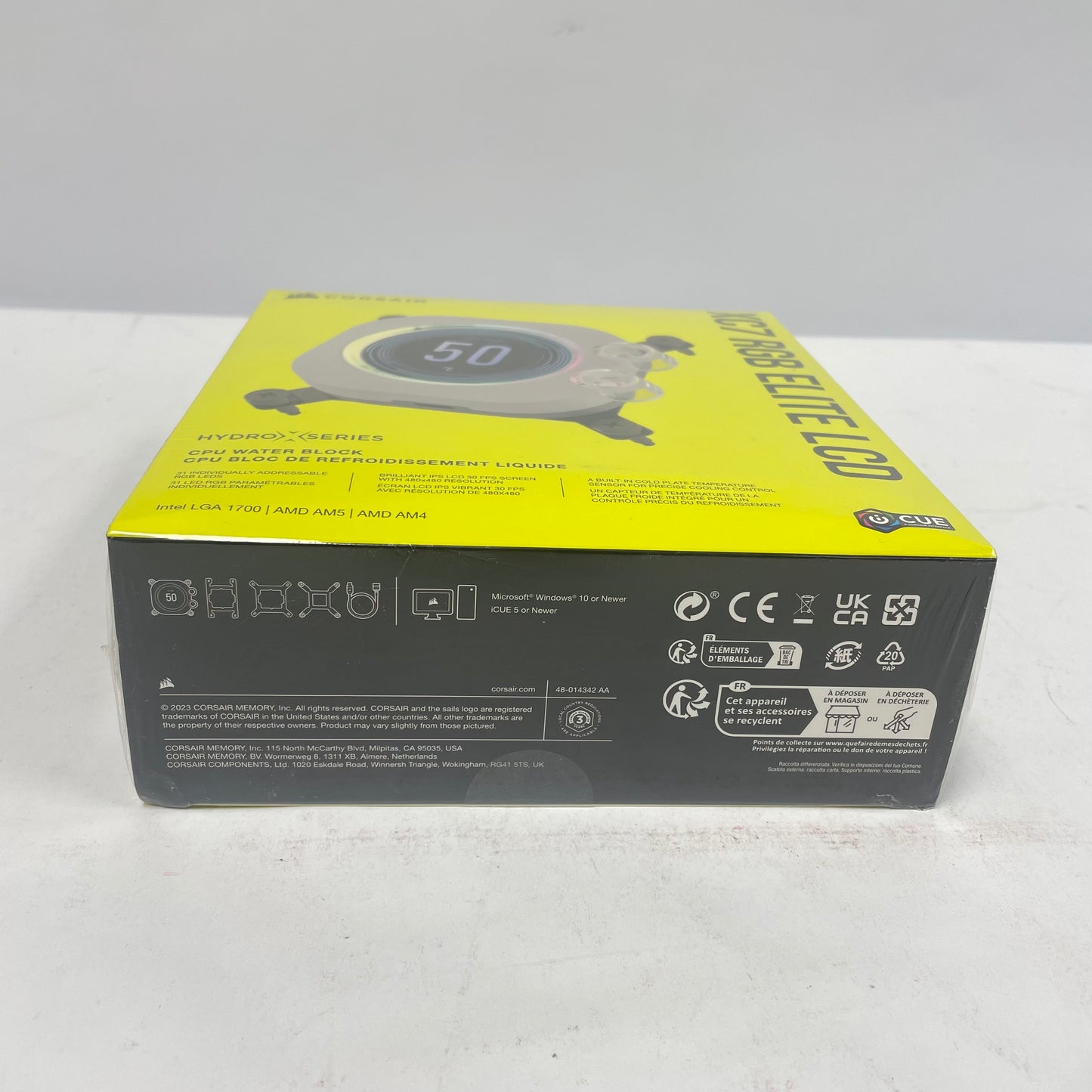 New CORSAIR XC7 RGB ELITE LCD CPU Water Block CX9010024WW