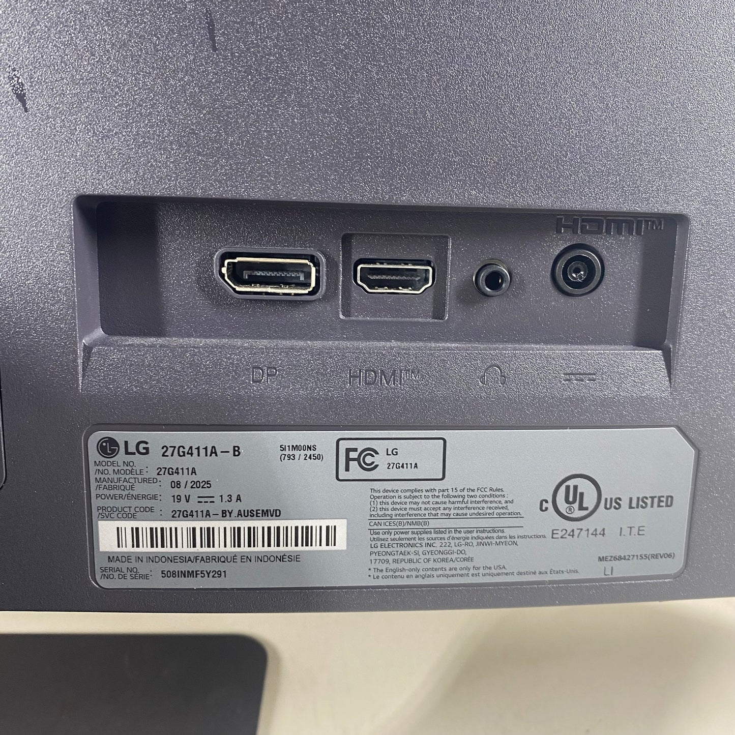 LG 27" 27G411A-B IPS LCD IPS 144Hz Gaming Monitor