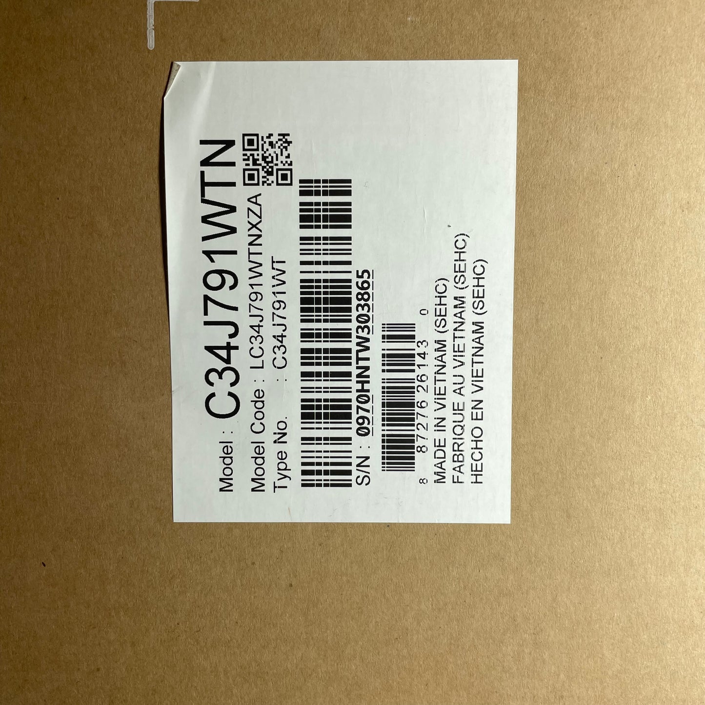 New Samsung 34" C34J791WTN VA VA LCD 100Hz Curved FreeSync Monitor