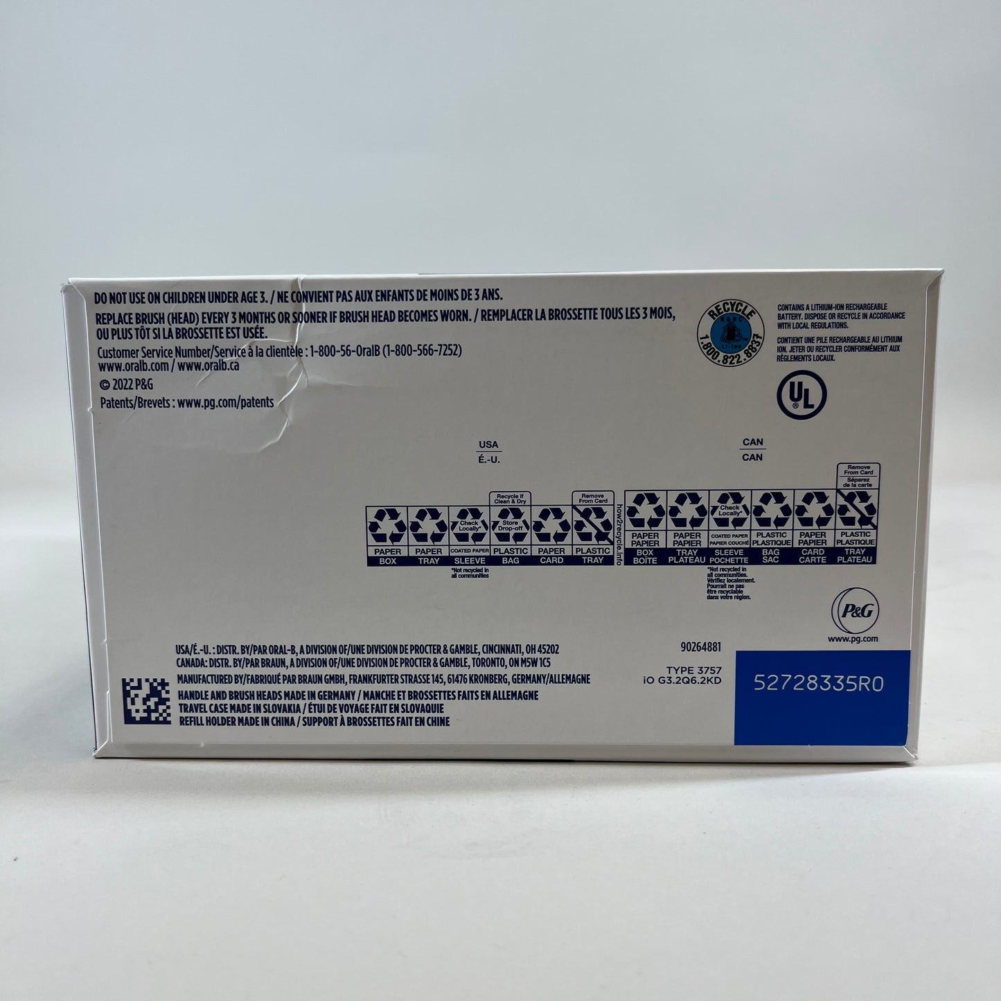 New Oral B io Series 3 Electric Toothbrush 3757