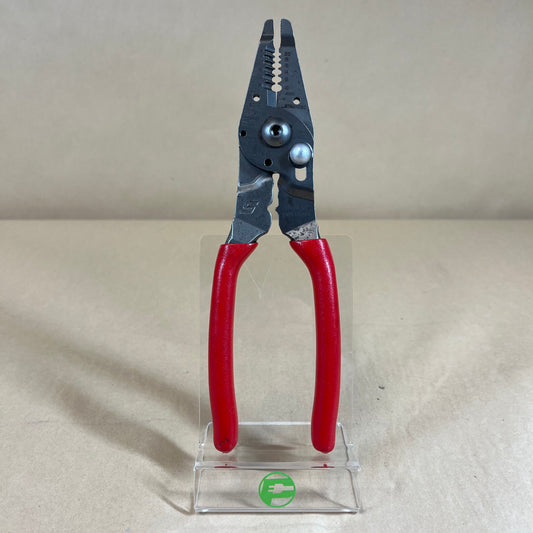 Snap-On PWCS9ACF 9" Wire Cutter Stripper Crimper Red Soft Grip