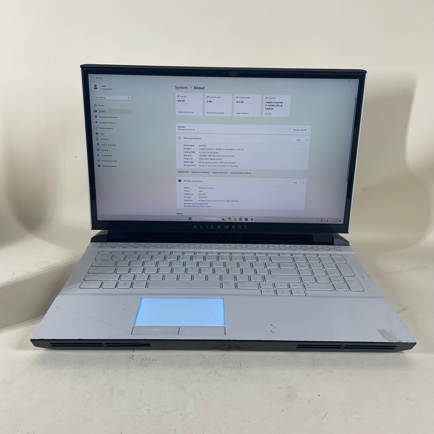 Alienware Area-51M R2 P38E 17.3" i7-10700k 3.8GHz 16GB RAM 1TB SSD 2070 Super