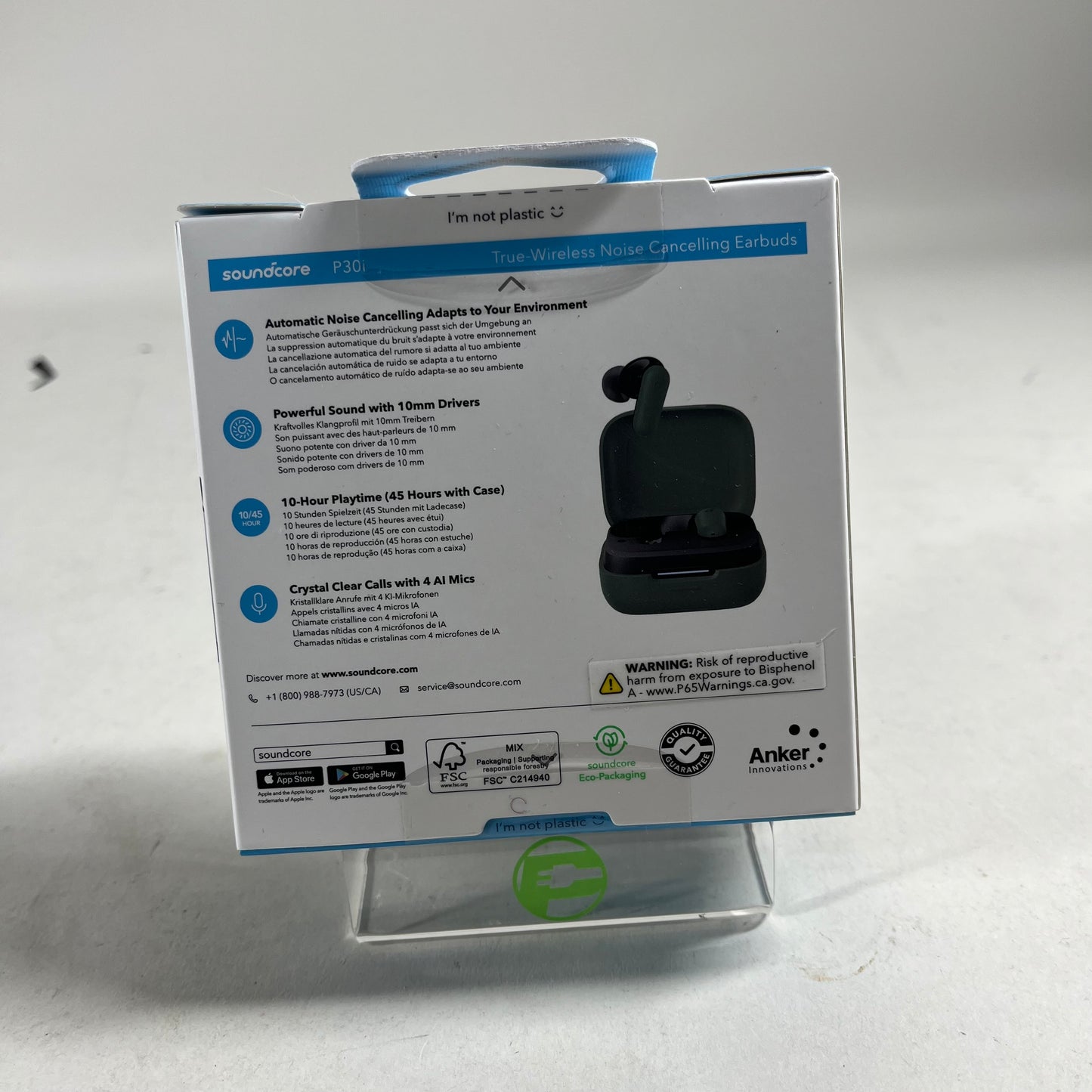 New Soundcore by Anker P30i Auto Noise Cancellation Headphones Black