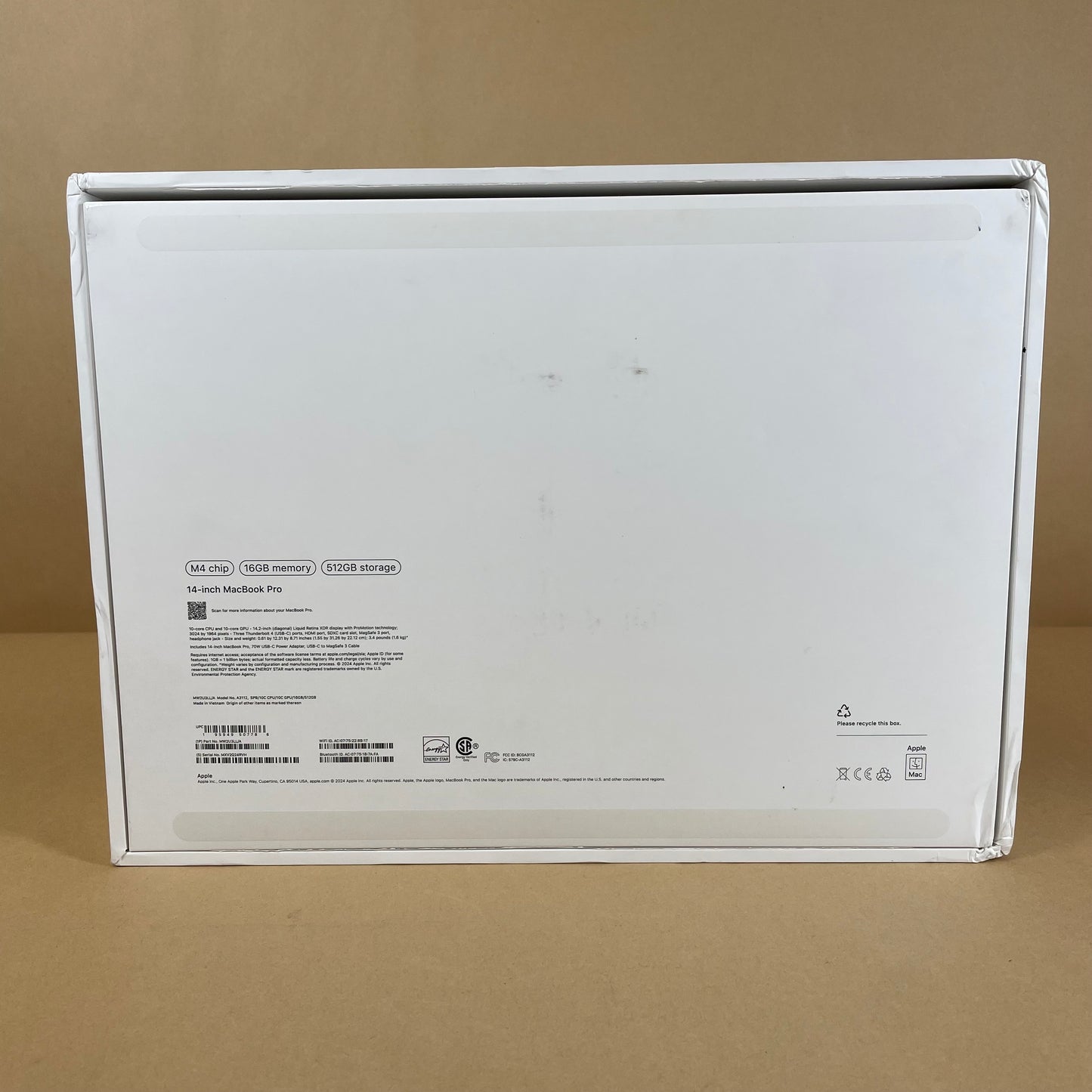 New 2024 Apple MacBook Pro 14" M4 10C GPU 4.5GHz 16GB RAM 512GB SSD MW2U3LL/A