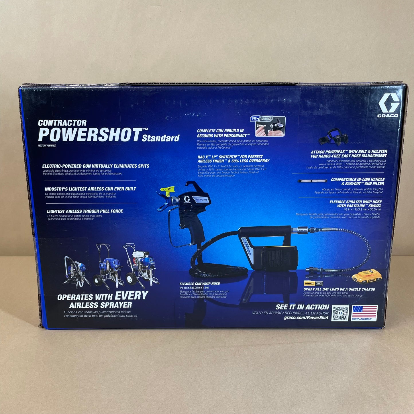 New Graco Contractor Powershot Standard 18H300 Electric Powered Airless Gun