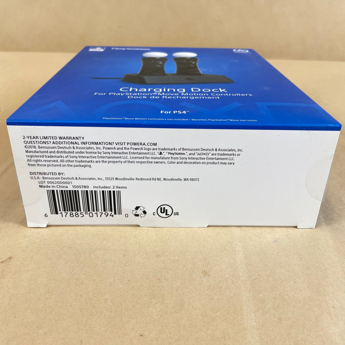 New PowerA Charging Dock For Playstation Move Motion Controllers Black PS4