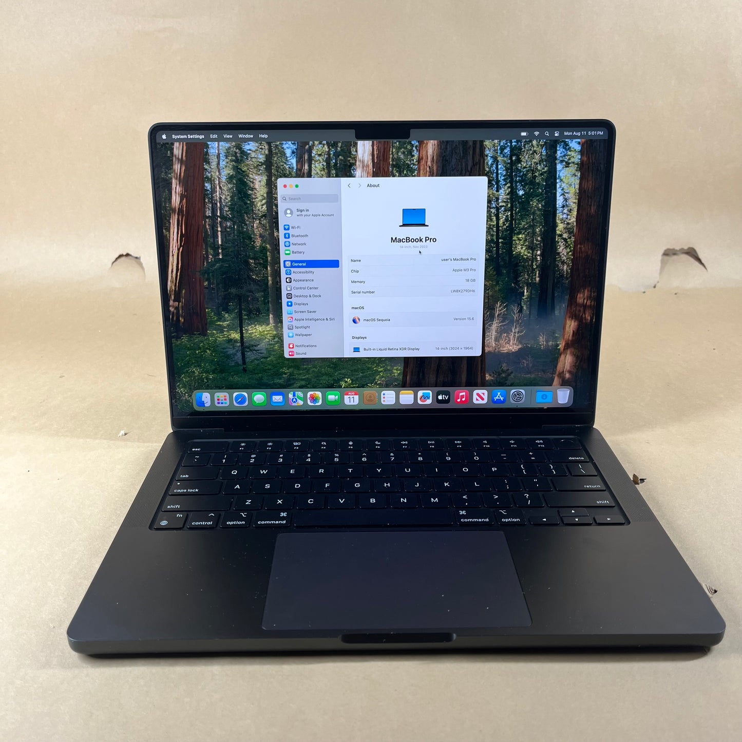 2023 Apple MacBook Pro 14" M3 Pro 14C GPU 4.0GHz 18GB RAM 512GB SSD A2992