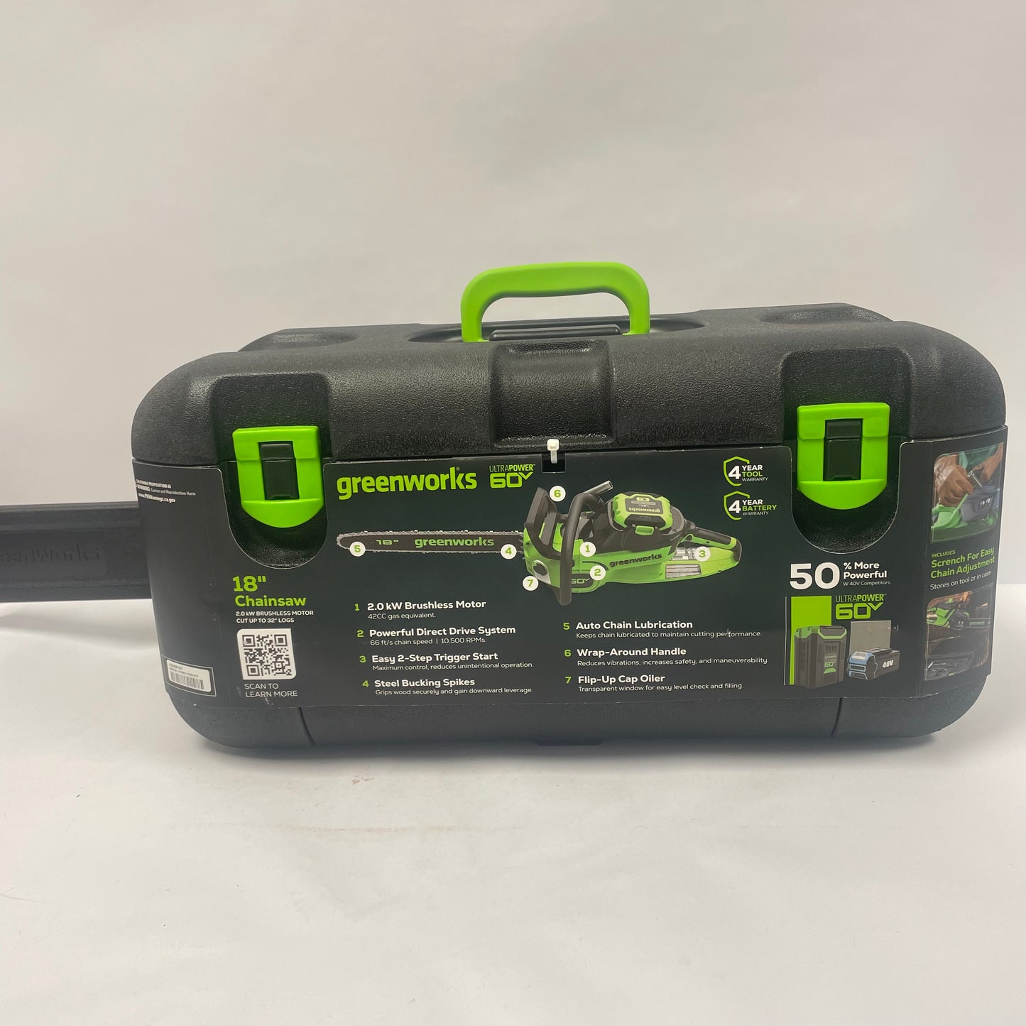 New Greenworks 662877953 60V 18" Chainsaw