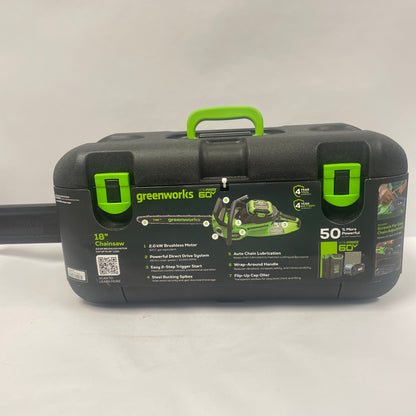 New Greenworks 662877953 60V 18" Chainsaw