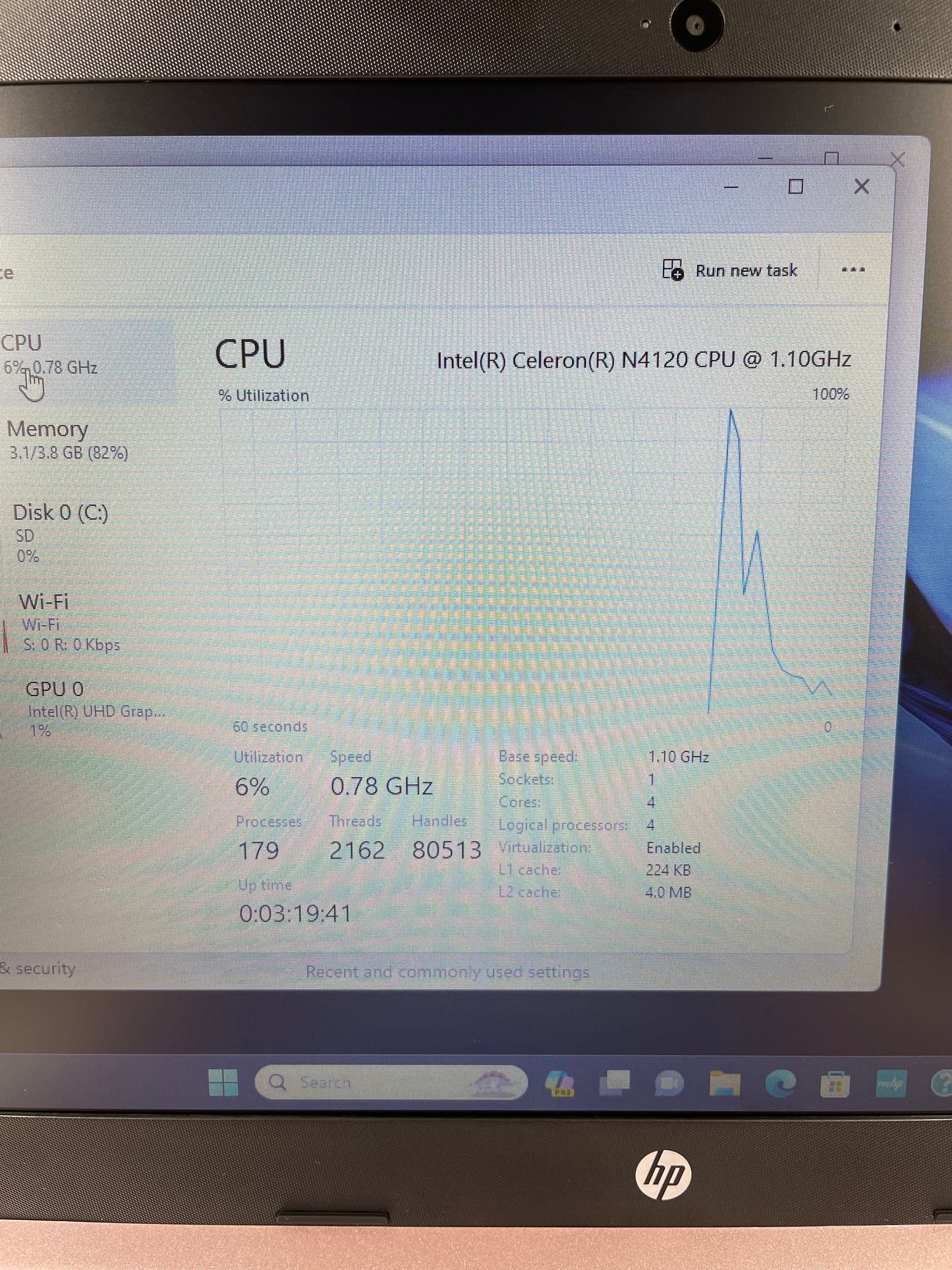 HP Stream 14 14-cf2112wm 14" Celeron N4120 1.1GHz 4GB RAM 32GB eMMc Intel UHD