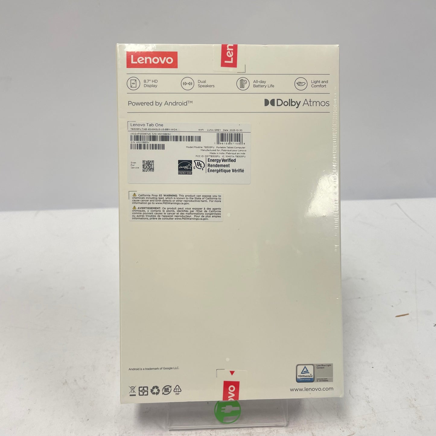 New WiFi Only Lenovo Tab One 64GB Black TB305FU