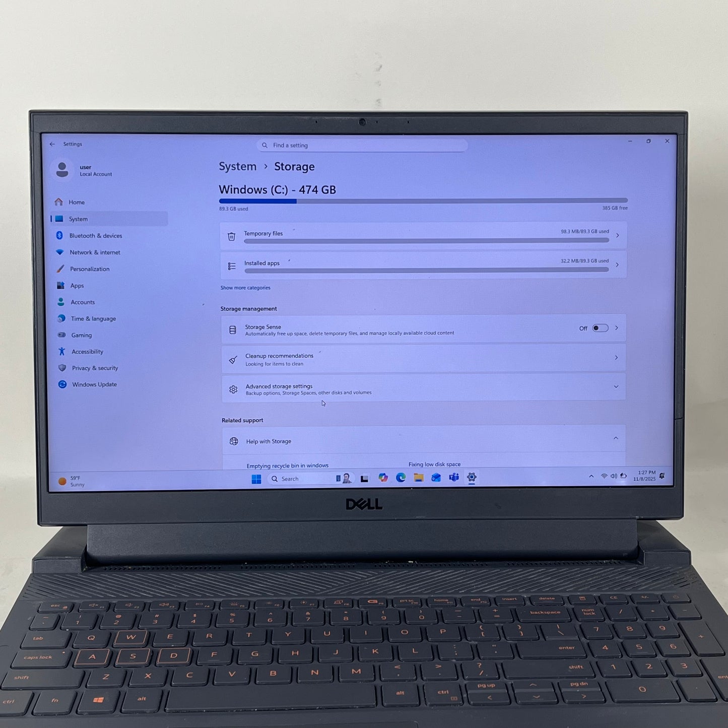 Dell G15 5511 15.6" i7-11800H 2.3GHz 16GB RAM 512GB SSD GeForce RTX 3050