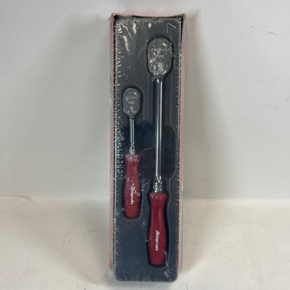 New Snap-On RAT2TFHLDR 1/4" 3/8" Red Chrome Ratchet Set
