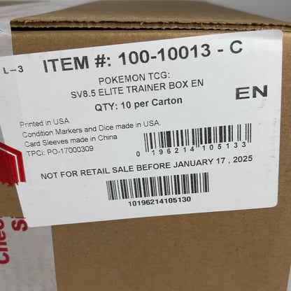 New Pokemon TCG: Prismatic Evolutions ETB Elite Trainer Box Case SV8.5