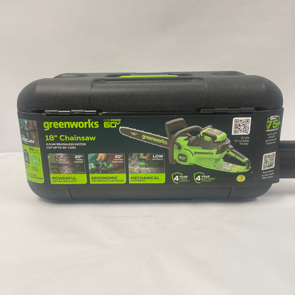New Greenworks 662877953 60V 18" Chainsaw