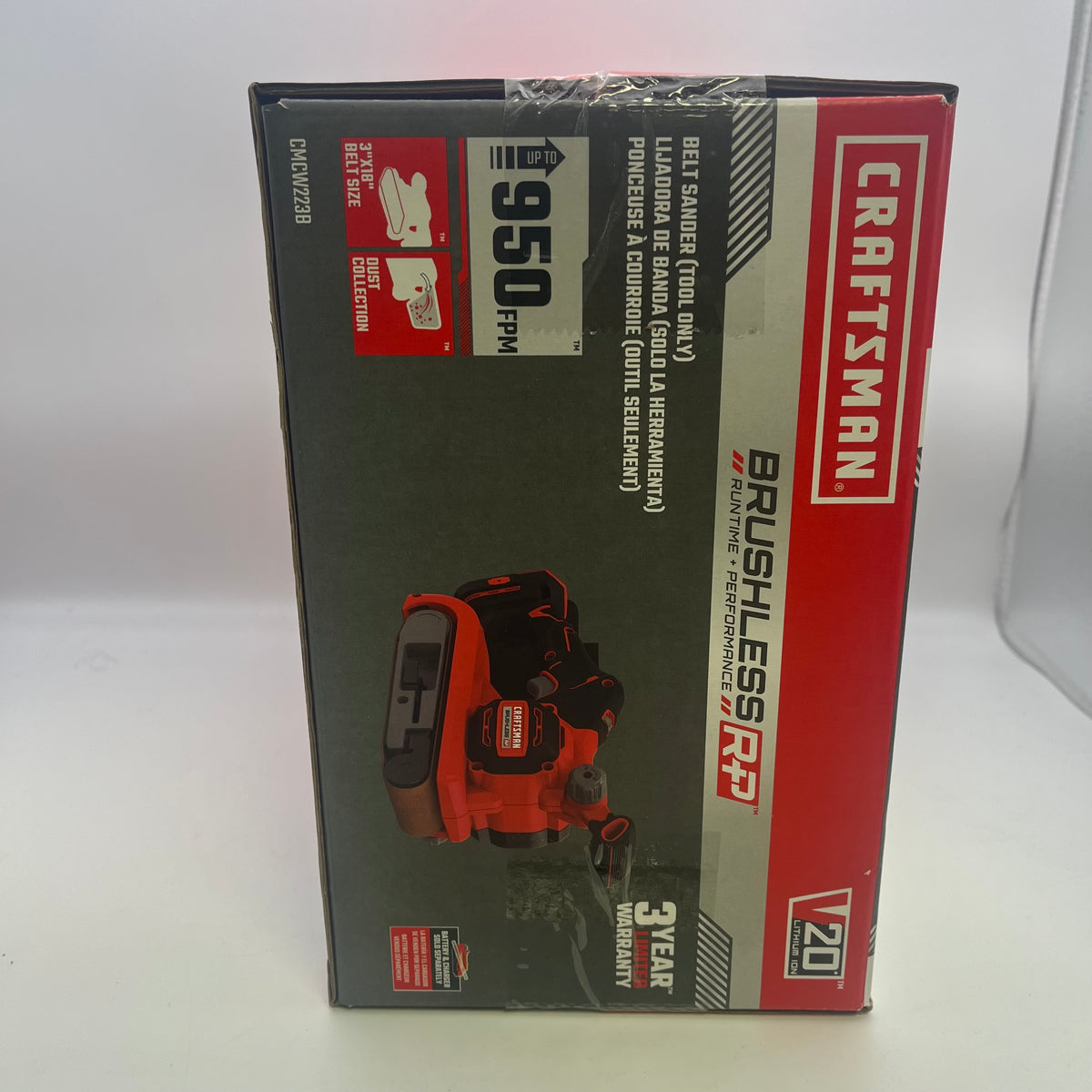 New Craftsman Belt Sanders 20-Volt Cordless 3-Inch 18-Inch Belt Sander CMCW223B