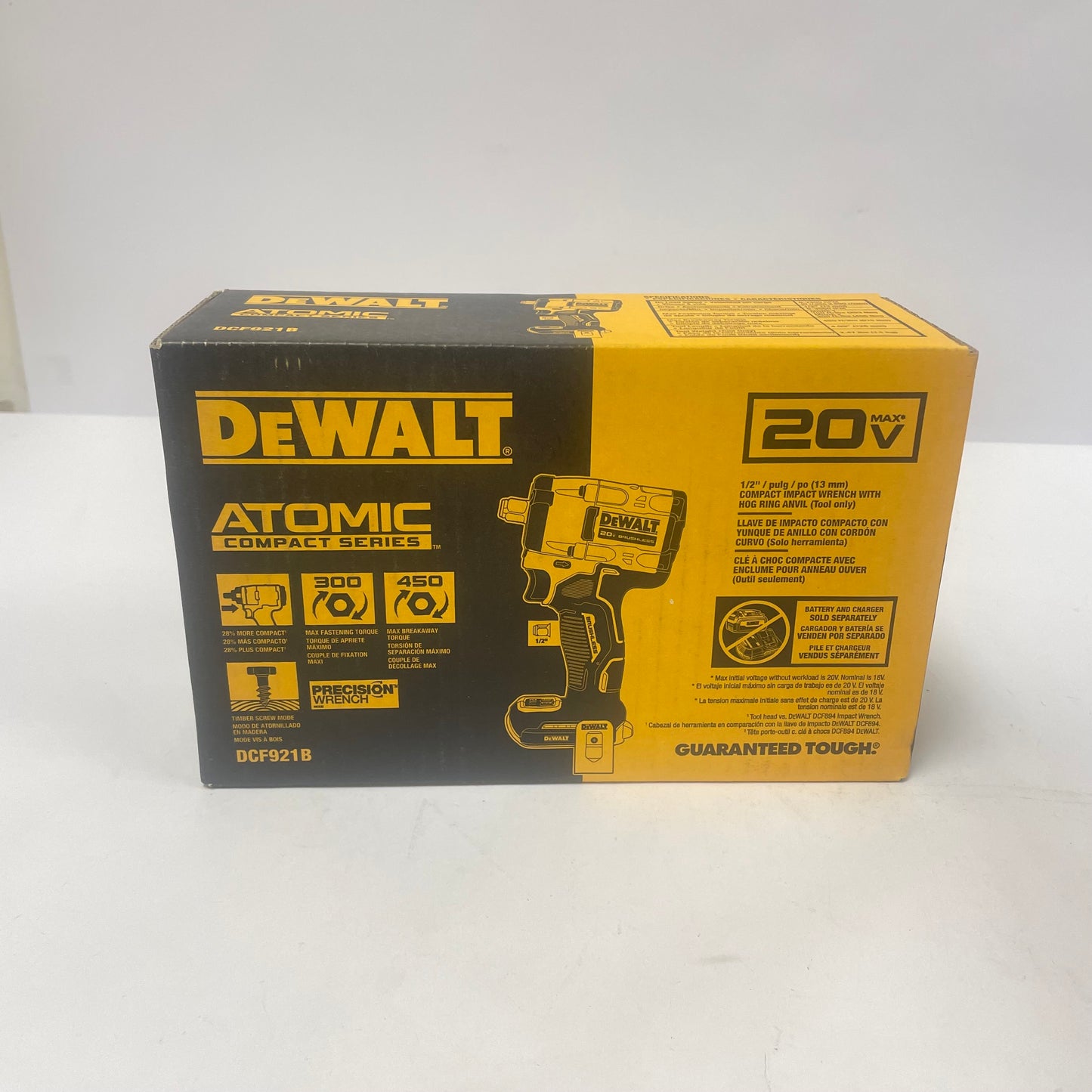 New DeWalt DCF921B 20V MAX Compact Impact Wrench with Hog Ring Anvil