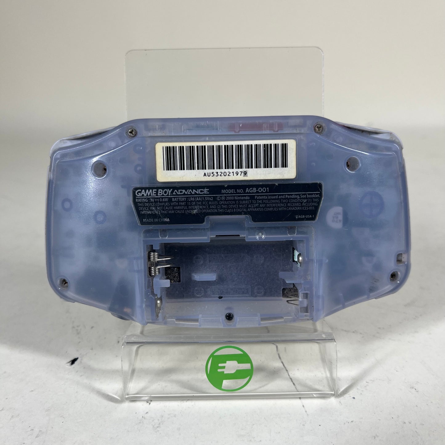 Nintendo Game Boy Advance Handheld Game Console Only AGB-001 Clear Glacier