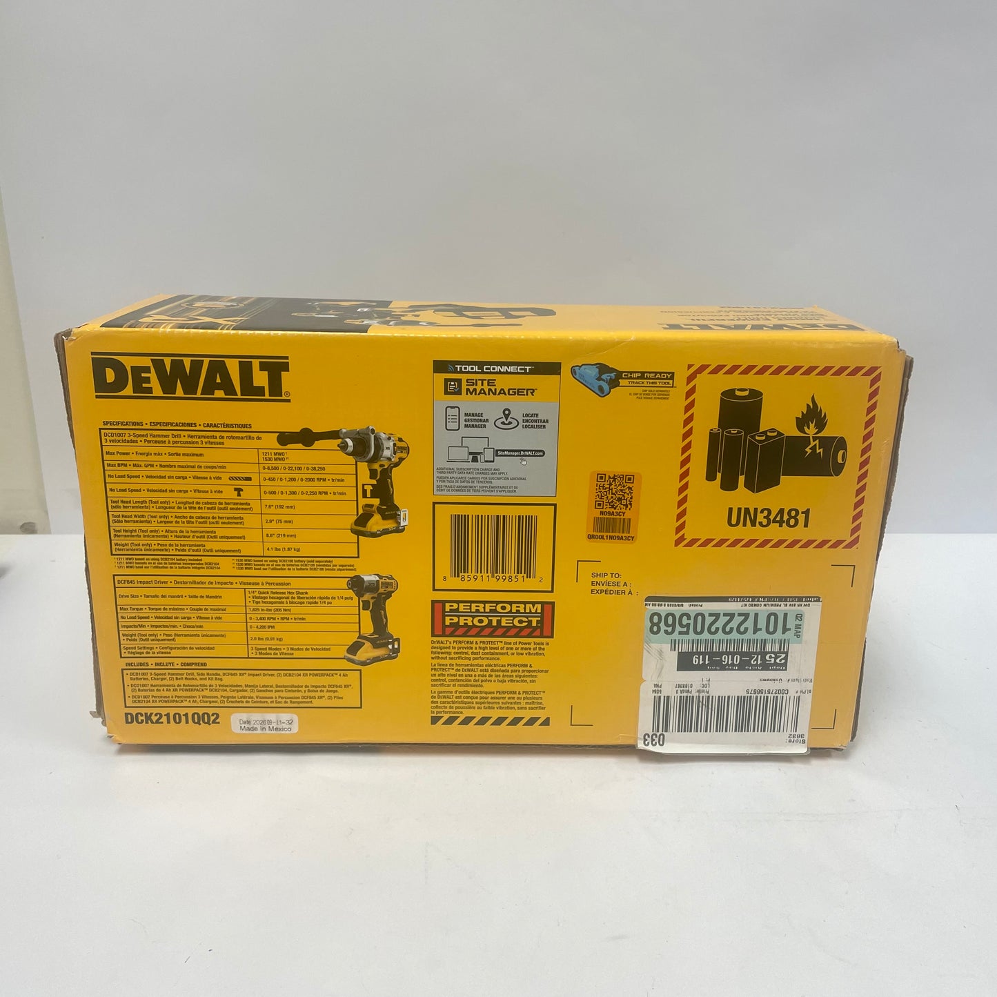 New DeWalt DCK2101QQ2 20V MAX Hammer Drill/ Impact Driver Combo Kit