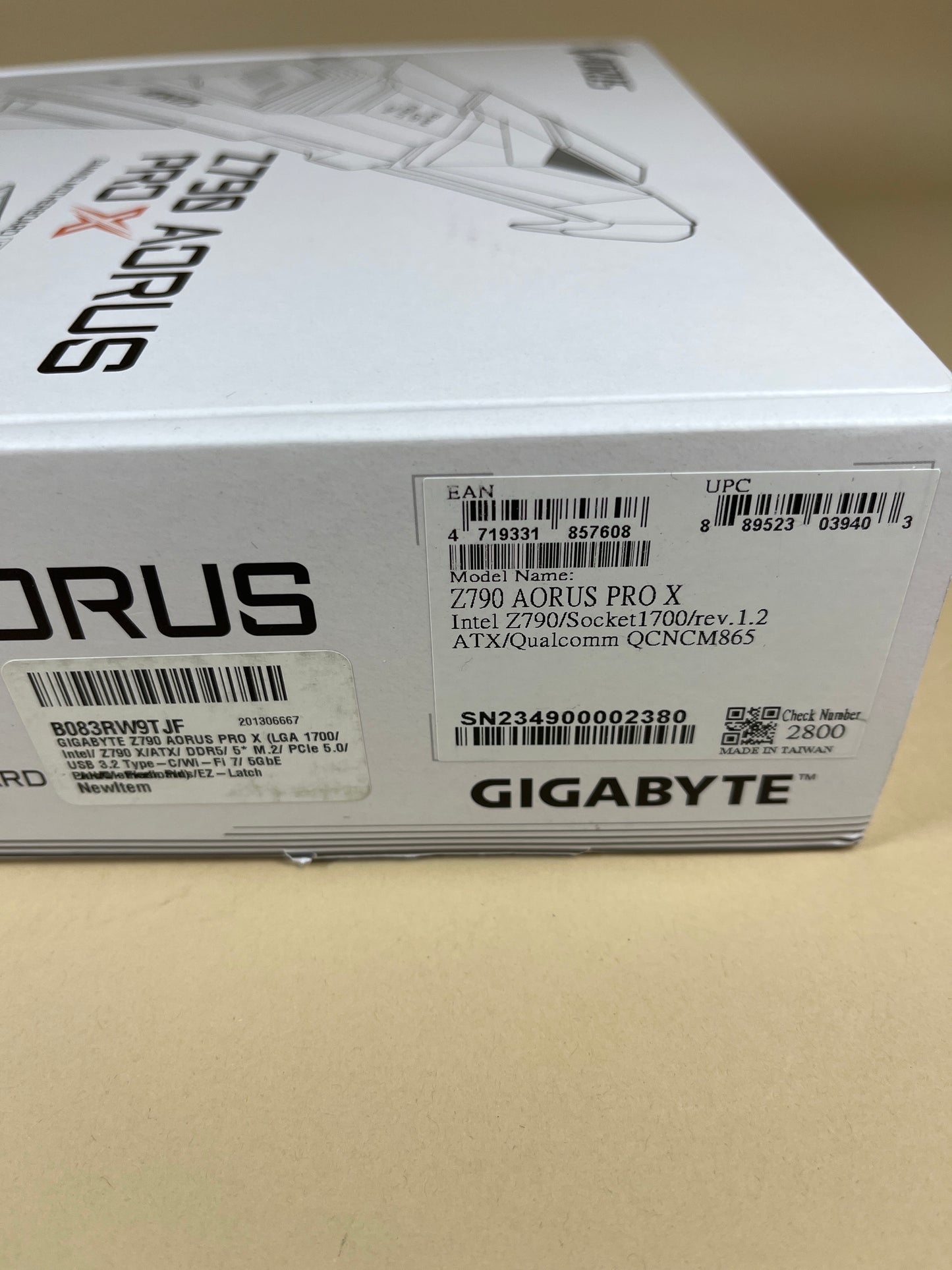 New Gigabyte Z790 AORUS PRO X LGA 1700 ATX