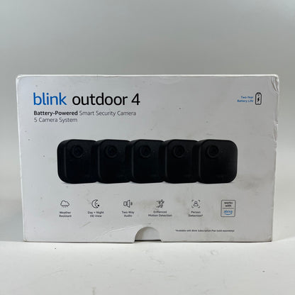 New Blink Outdoor 4 5-Camera Wireless Battery Powered System Unclaimed