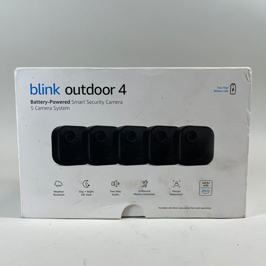 New Blink Outdoor 4 5-Camera Wireless Battery Powered System Unclaimed