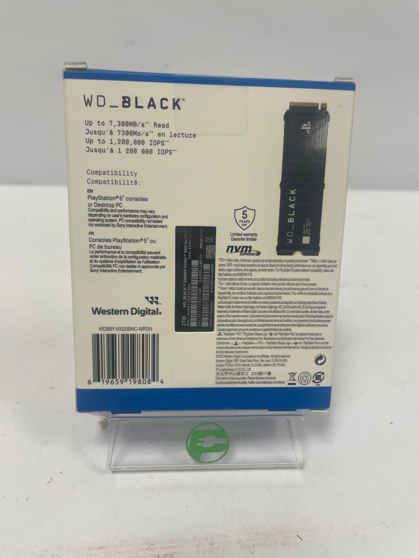 New Western Digital WD 2280mm SN850P 2TB M.2 NVMe Gen 4.0 x 4 SSD For PS5