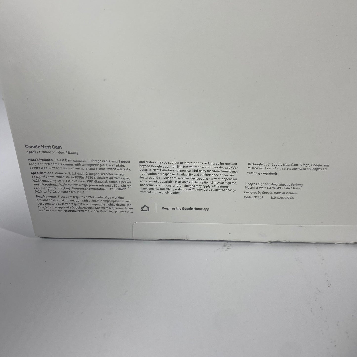 Google Nest Cam Outdoor & Indoor Camera G3AL9