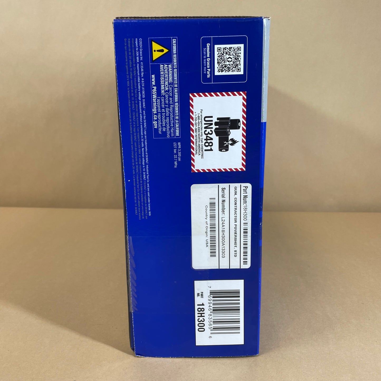 New Graco Contractor Powershot Standard 18H300 Electric Powered Airless Gun