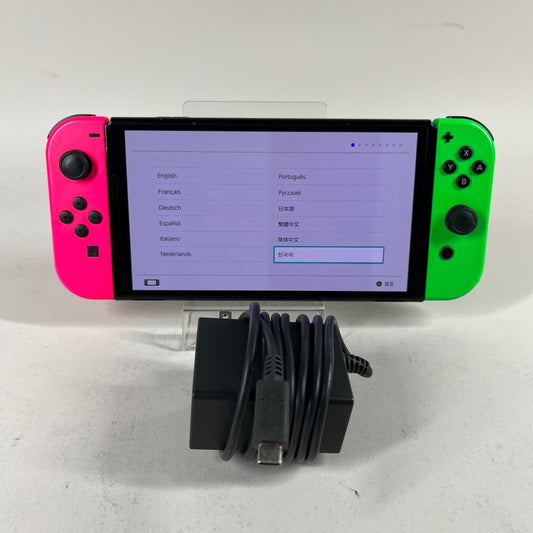 Nintendo Switch OLED Video Game Console HEG-001 Pink/Green