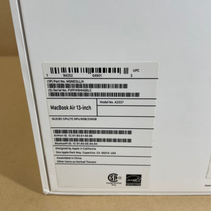 2020 Apple MacBook Air 13.3" M1 7C GPU 3.2GHz 8GB RAM 256GB SSD A2337