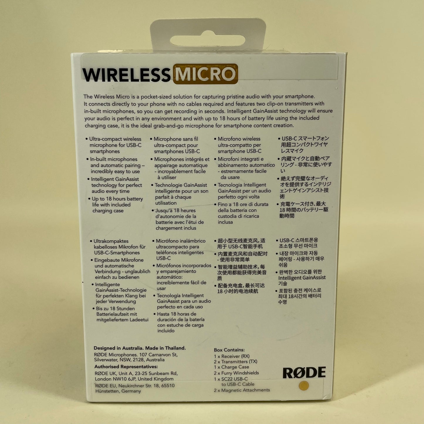Rode wireless micro 20 Hz - 20 kHz Wireless Microphone