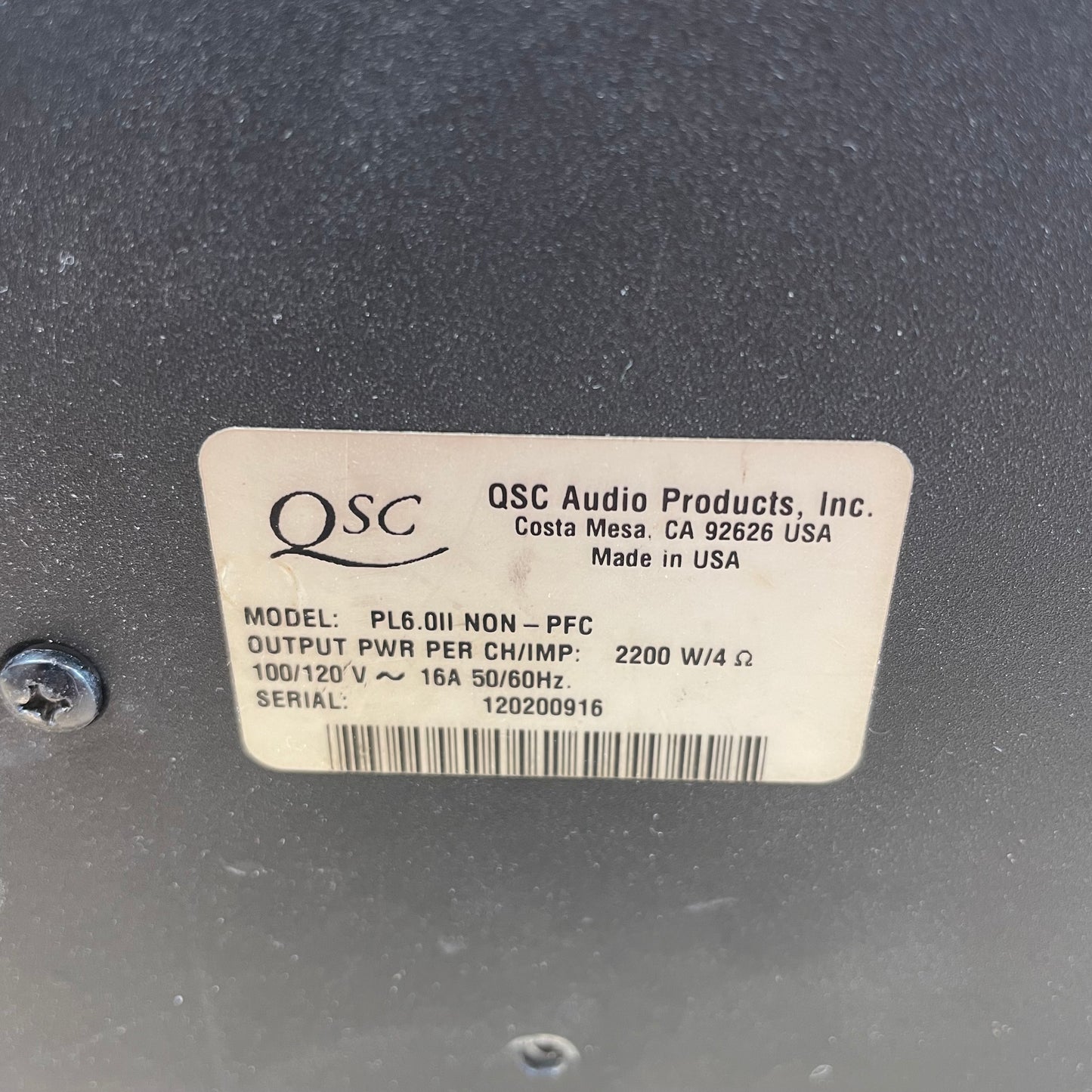 QSC PowerLight 6.0 II 6000 Watt Professional Amplifier PL6.0II