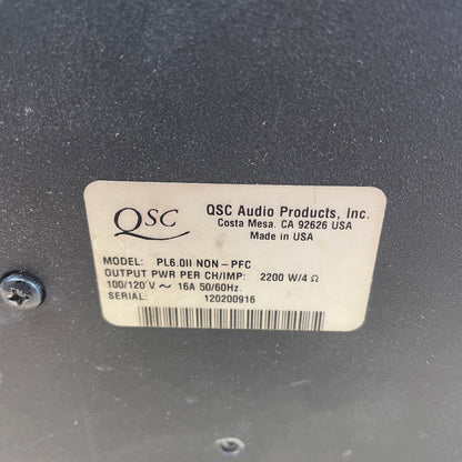 QSC PowerLight 6.0 II 6000 Watt Professional Amplifier PL6.0II