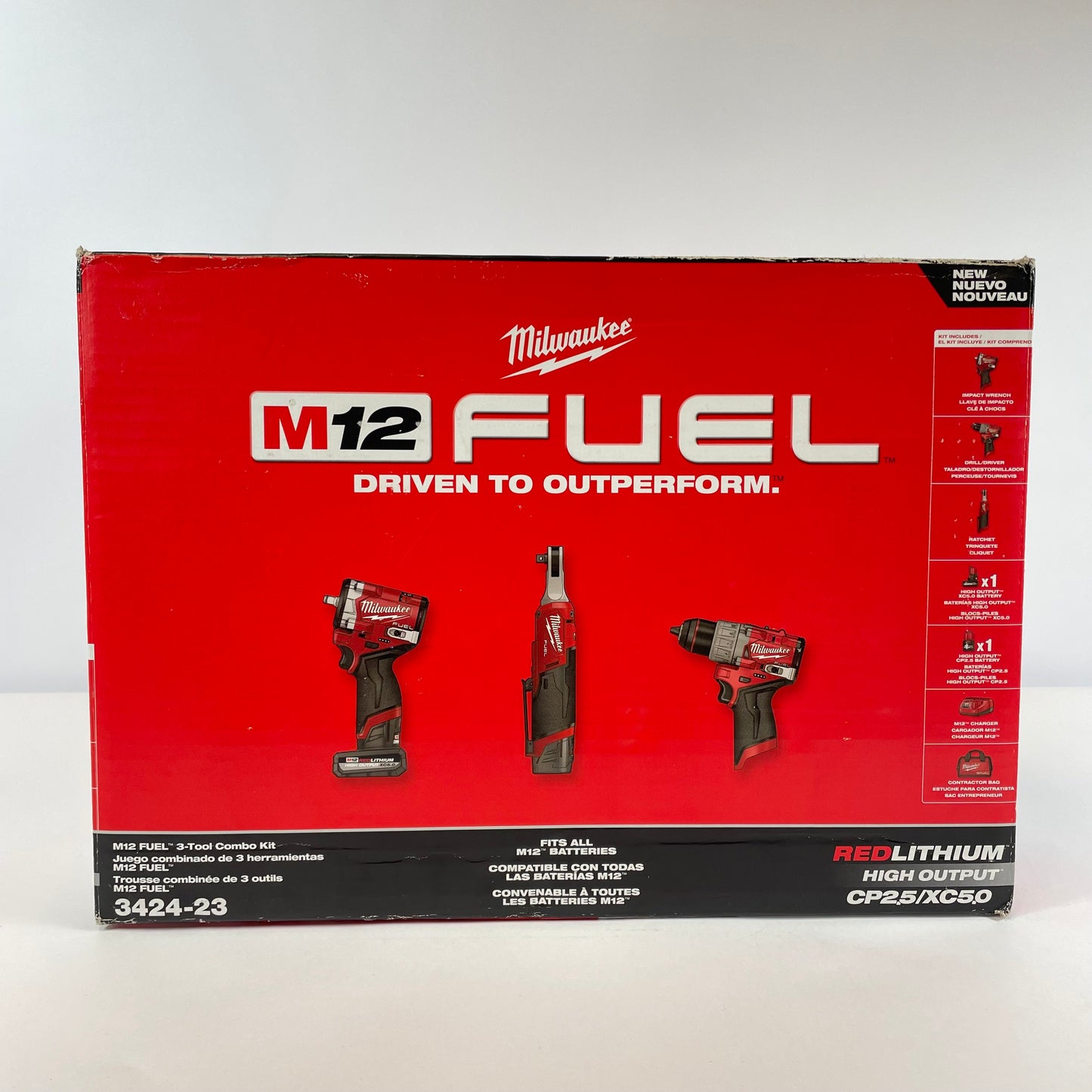 New Milwaukee 3422-23 M12 12V M12 FUEL 3-Tool Combo Kit