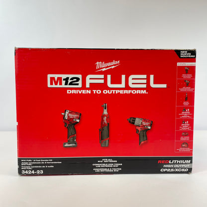 New Milwaukee 3422-23 M12 12V M12 FUEL 3-Tool Combo Kit