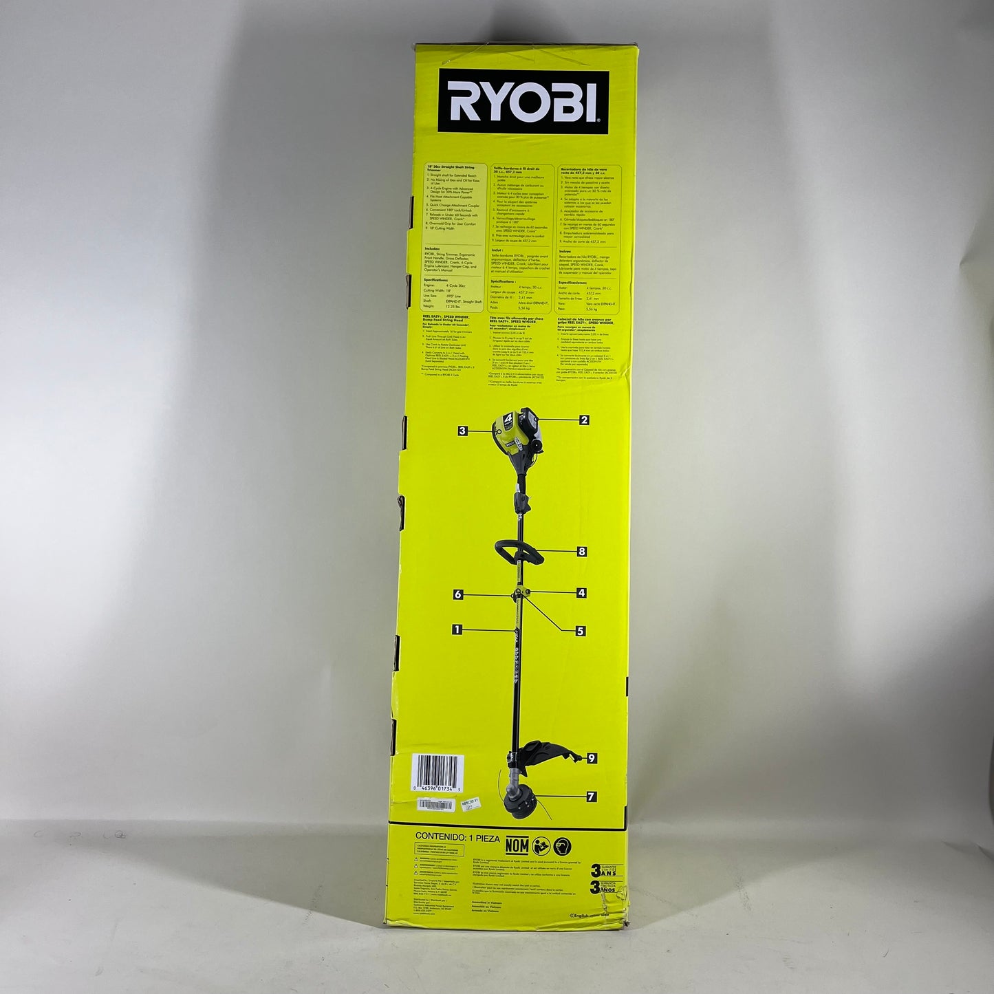 New Ryobi 18" 30cc Straight Shaft String Trimmer Lawn Trimmer RY4CSSVNM