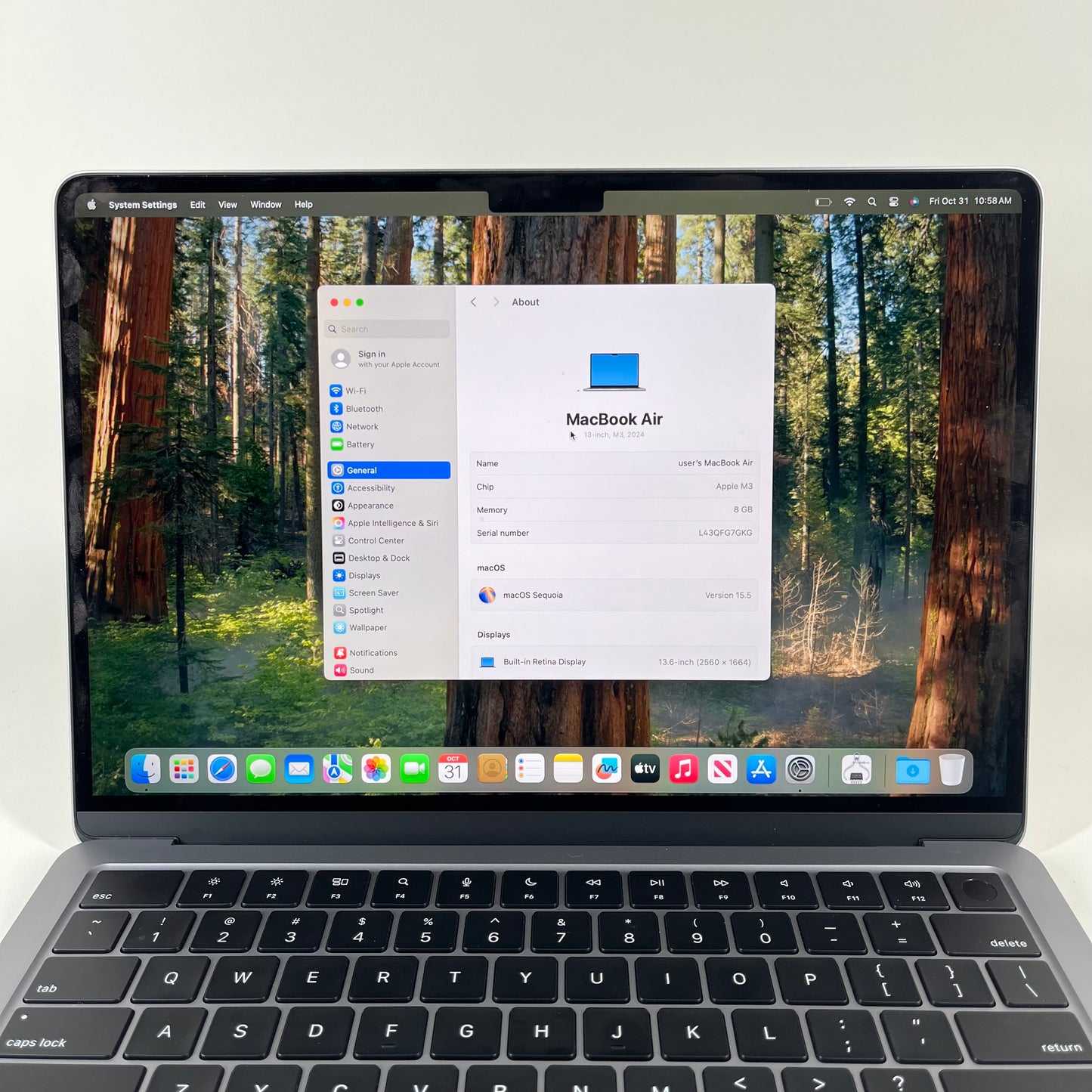 2024 Apple MacBook Air 13.6" M3 10C GPU 4.0GHz 8GB RAM 256GB SSD A3113