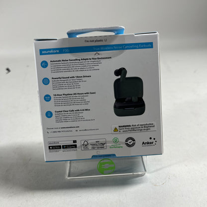 New Soundcore by Anker P30i Auto Noise Cancellation Headphones Black