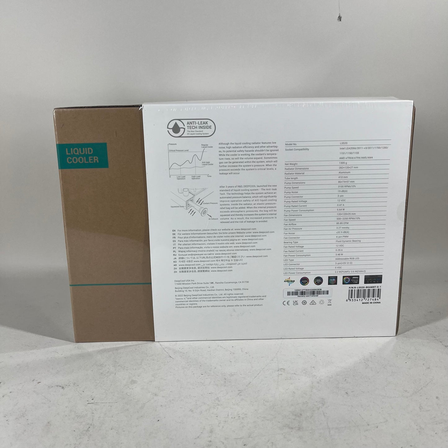 New Deepcool LS520 High-Performance 240mm Liquid CPU Cooler R-LS520-BKAMNT-G-1