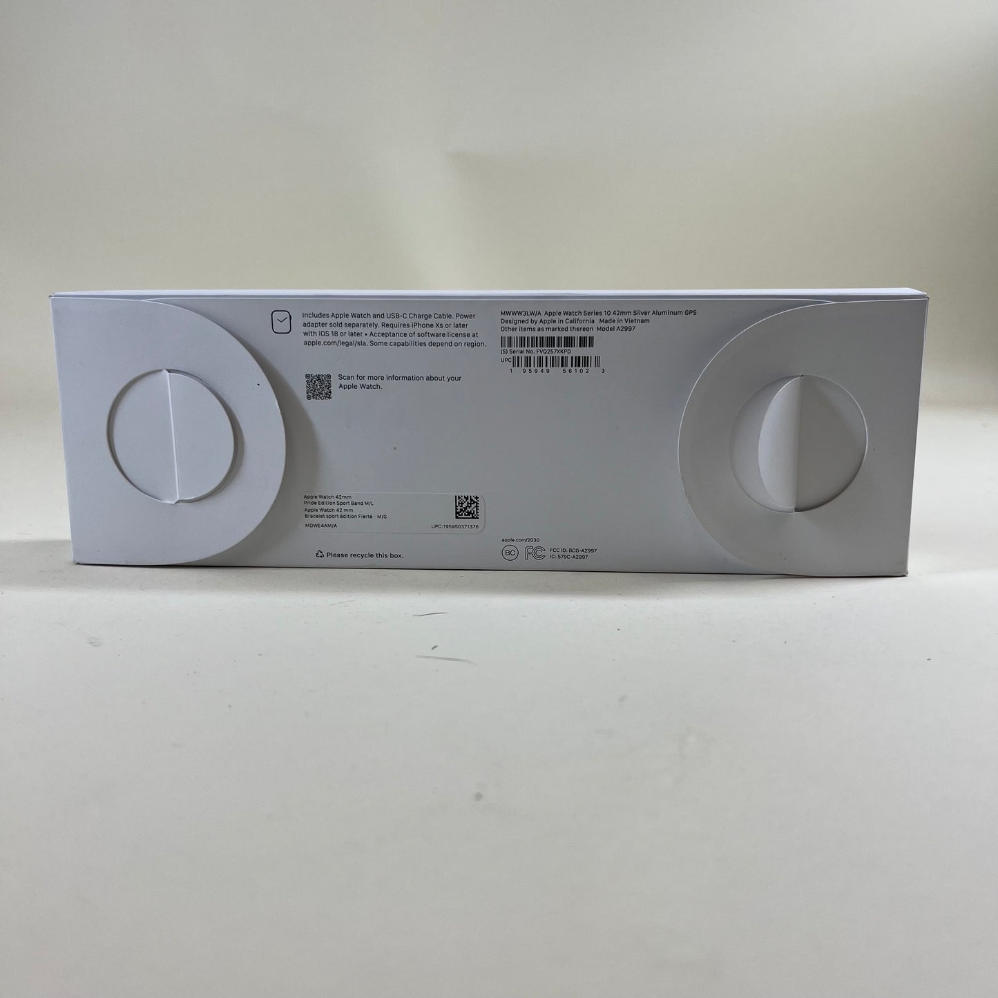New GPS Only Apple Watch Series 10 42MM SILVER Aluminum Pride Edition  MWWW3LW/A