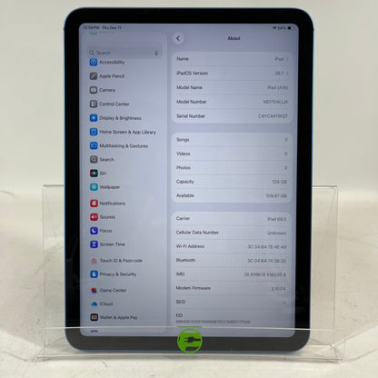 Unlocked Apple iPad 11" (A16) 128GB Blue MD7G4LL/A