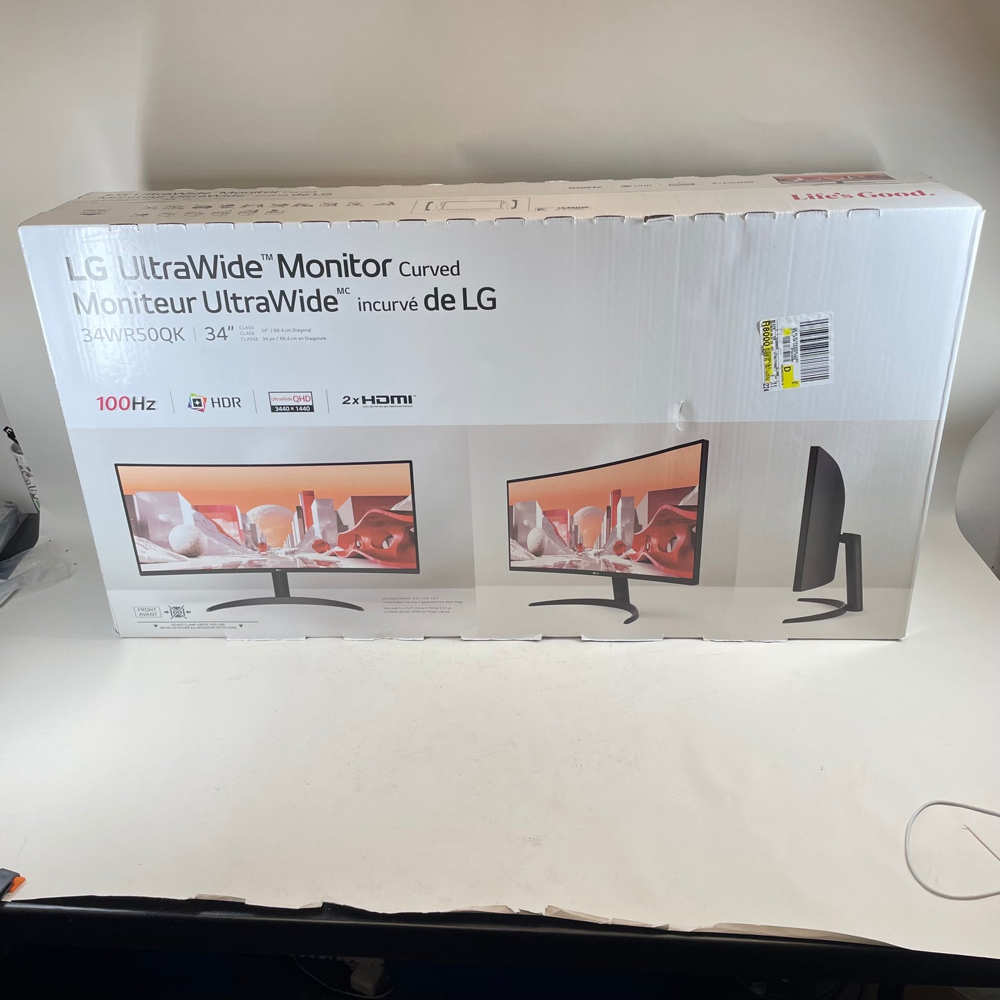 New LG 34" 34WR50QK QHD LCD VA Curved Monitor