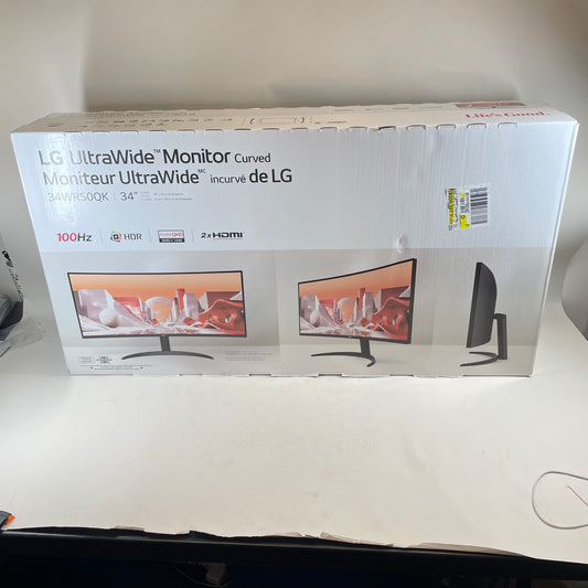 New LG 34" 34WR50QK QHD LCD VA Curved Monitor