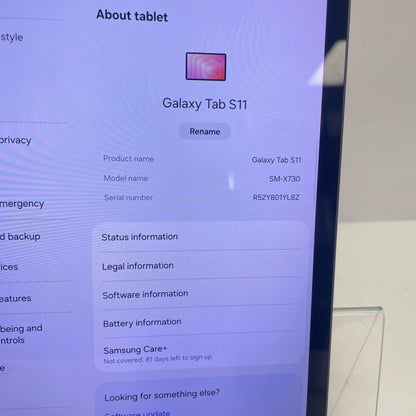 WiFi Only Samsung Galaxy Tab S11 11.0" 256GB Gray SM-X730