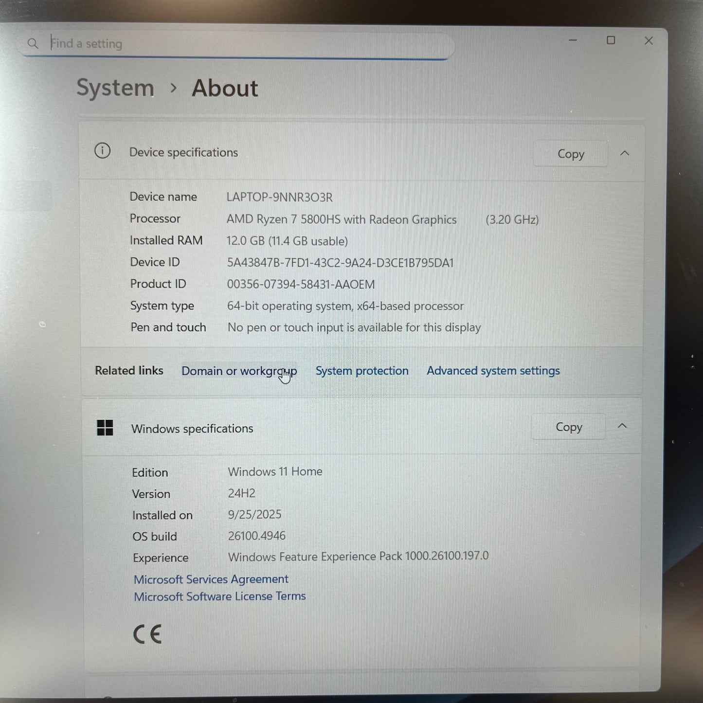 Asus Vivobook 16 M1603QA 15.6" Ryzen 7 5800HS 3.0GHz 12GB RAM 512GB SSD