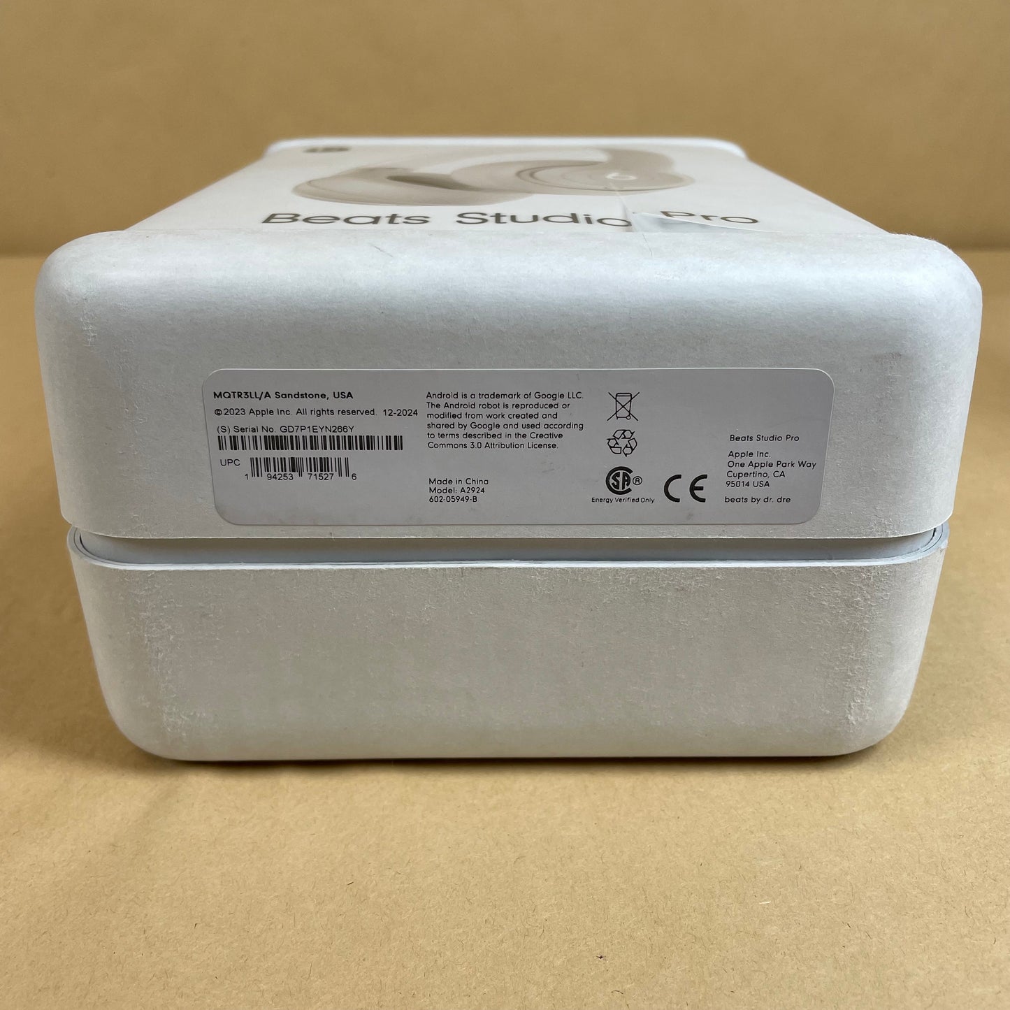 New Beats Studio Pro Wireless On-Ear Bluetooth Headphones Sandstone MQTR3LL/A