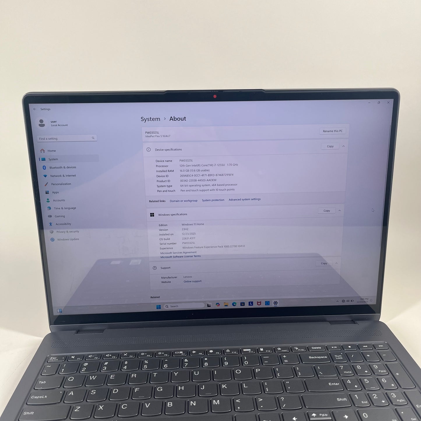 Lenovo IdeaPad FLEX 5 16" i7-1255U 1.7GHz 16GB RAM 2TB