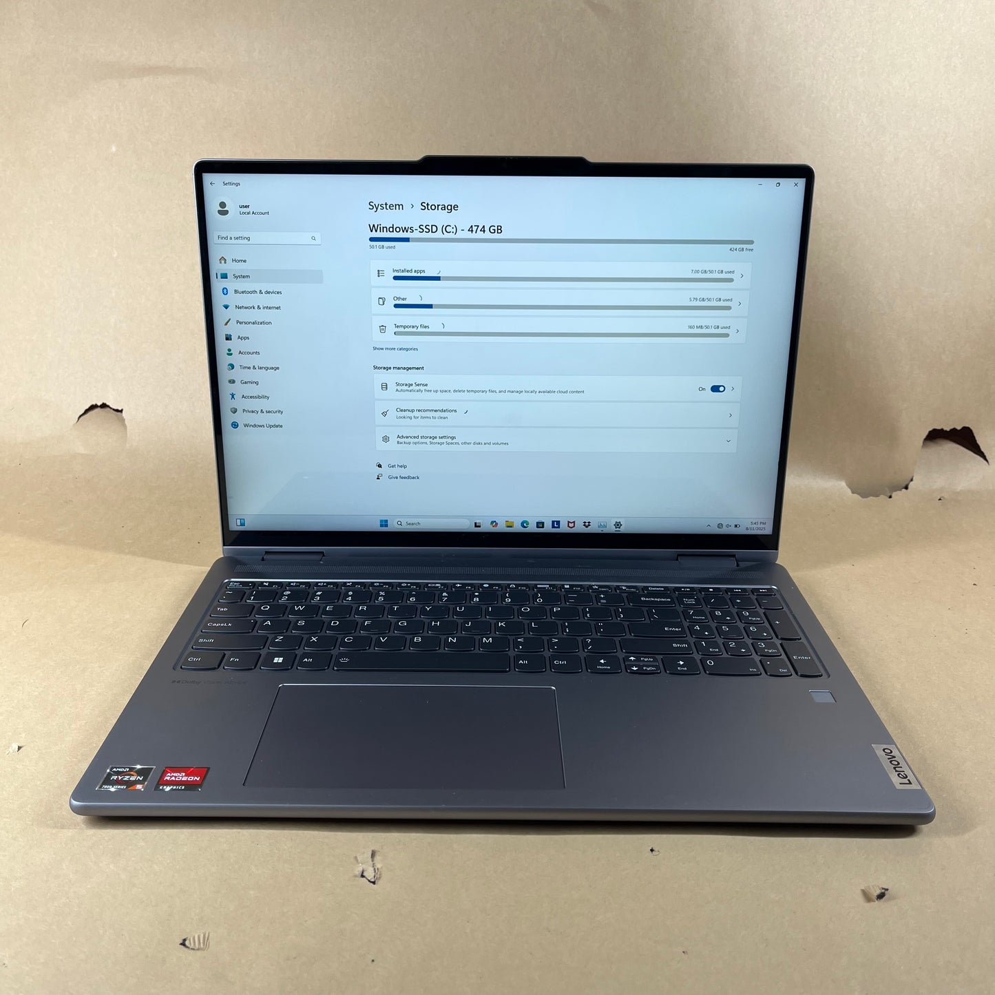 Lenovo Yoga 7 16ARP8 16" AMD Ryzen 5 7535u 2.9GHz 8GB RAM 512GB SSD