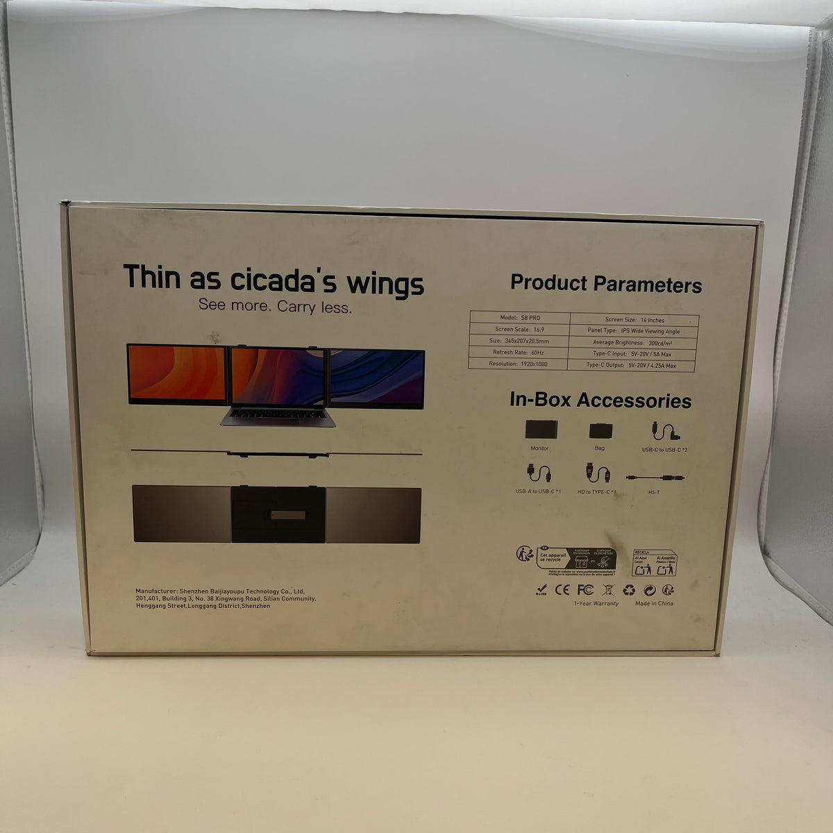 Shenzhen 14" FHD LCD IPS USB-C Hub Monitor